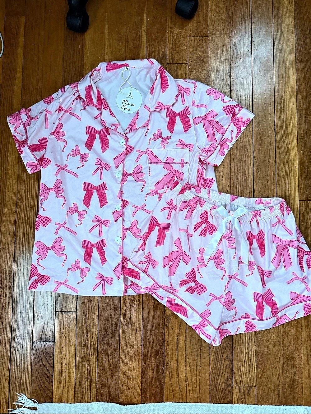 NWT Pink Bow Print Pajamas